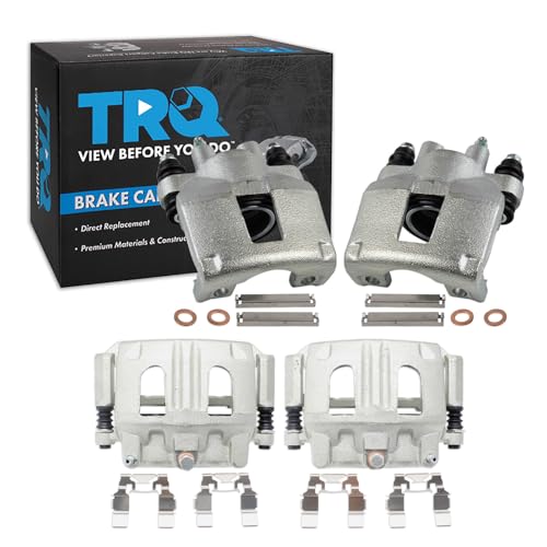 Image of TRQ Front and Rear Brake Caliper Set Zinc Coated Brackets Hardware Compatible with 2001-2002 Ford Explorer Sport Trac