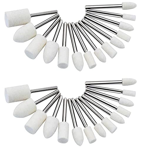 Image of DIY Crafts Design No # 1, Pack Of 10 Pcs, Wool Felt Polishing Bits Mandrel; Accessories Rota (Design No # 1, Pack Of 10 Pcs)