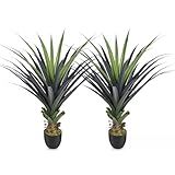 Keeplush 4ft Artificial Spiked Agave Plant, 48inch Faux Agave Plants Indoor Realistic Floor Plant Perfect for Front Porch, Patio, Indoor Outdoor Home, Office Decor (Set of 2)