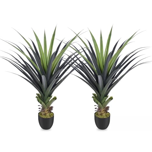 Image of 4ft Artificial Spiked Agave Plant, 48inch Faux Agave Plants Indoor Realistic Floor Plant Perfect for Front Porch, Patio, Indoor Outdoor Home, Office Decor (Set of 2)