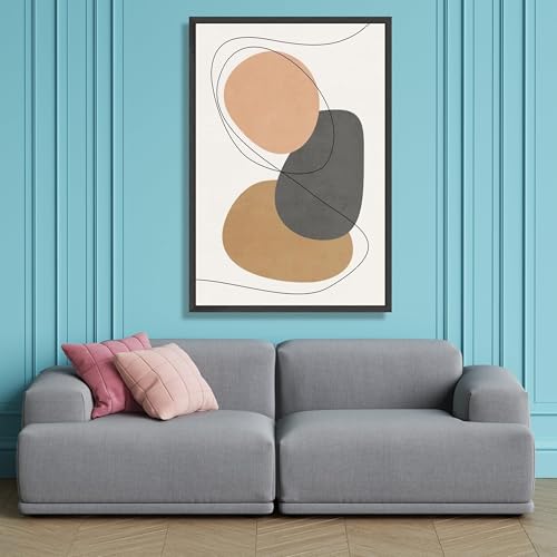 Tableau minimaliste pour salon moderne déco géométrique beige