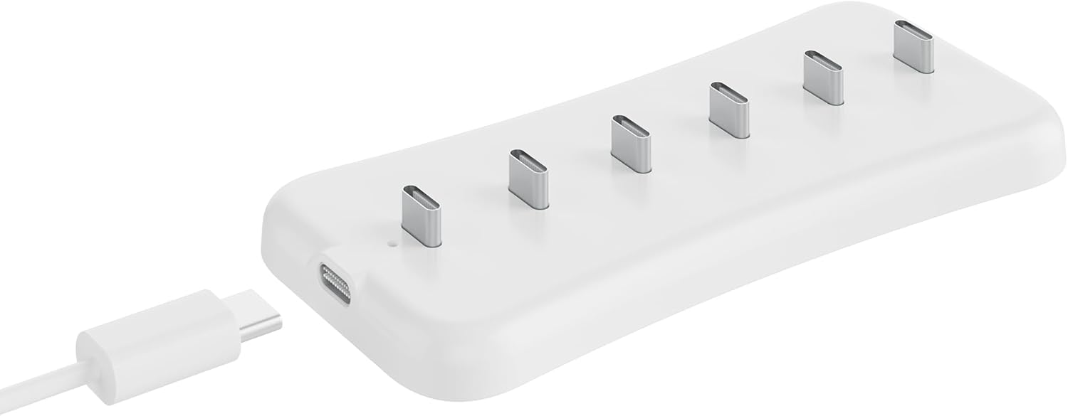 USB Under Cabinet Lighting Charging Station with 6 Type-c Charging Ports, Portable Motion Sensor Light Indoor Multi-Ligh