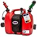 Produktbild hünersdorff 805062 PROFI Doppelkanister / Kombikanister für Kraftstoff und Öl mit Satteltasche und zwei Einfüllsystemen, 6 + 3 Liter, UN-Zulassung, Made in Germany, Rot