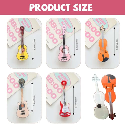 Set de 10 imanes decorativos de guitarra miniatura 6