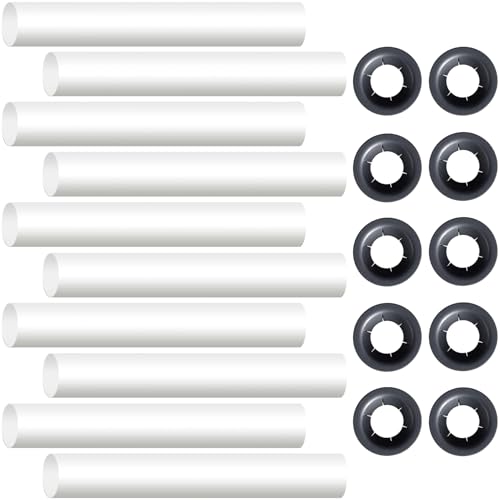 Winsyison 10 Sets Hinge Quiet Roller Sleeves, 80mm Garage Door Roller Sleeves Hardware, Shaft Gaskets Nuts Hardware Tools for Hinges- Black & White