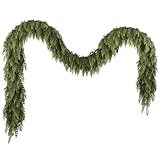 N&T NIETING 9ft Christmas Cedar Garland with Realistic Soft Thickness Pine, Artificial Green Faux Cedar Pine Garland for Fireplace Mantle Fireplace Indoor Outdoor Holiday Party Home Decoration