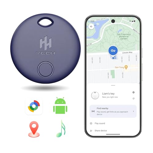 HH-Tech Android Tracker Tag (Royal Blue) Compatible with Google Find Hub Smart Tracker Key Finder Replaceable Battery Easily Track Your Wallet Bag Luggage and More (Android ONLY)