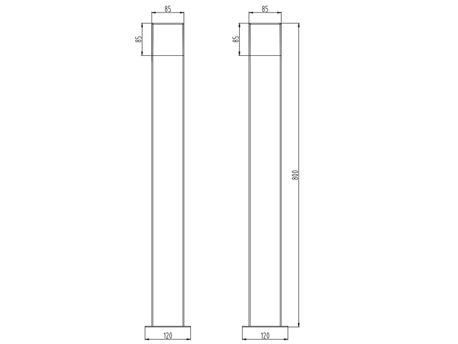 Lot de 2 lampadaires d'extérieur LED - Anthracite - Hauteur : 80 cm - Éclairage extérieur polyvalent pour la maison et le jardin