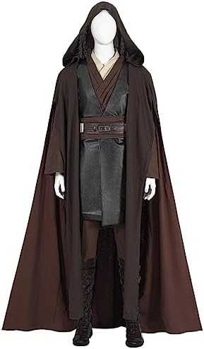 Forwacos Anakin Skywalker Costume Kids Adult Cosplay Tunic Pants with Robe Belt Deluxe Uniform for Halloween (Kids Brown (No Shoes), X-Small)
