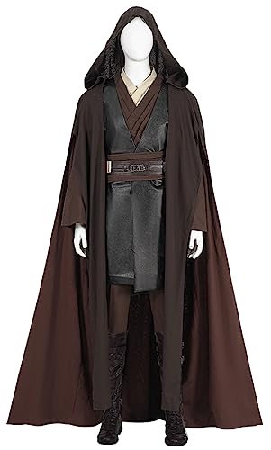 Forwacos Anakin Skywalker Costume Kids Adult Cosplay Tunic Pants With Robe Belt Deluxe Uniform For Halloween (Kids Brown (No Shoes), X-Small) #TOP19