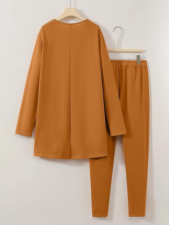 Set completo da donna in due pezzi, giacca lunga con pantaloni jogger a vita alta, abbigliamento professionale da ufficio