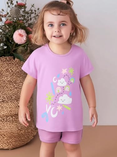 Image of AIWUHE Toddler T Shirts Cotton Summer Tshirts Boys Girls Short Sleeve Tee Tops Casual Graphic Clothes Crew Neck Shirts 2-6Y