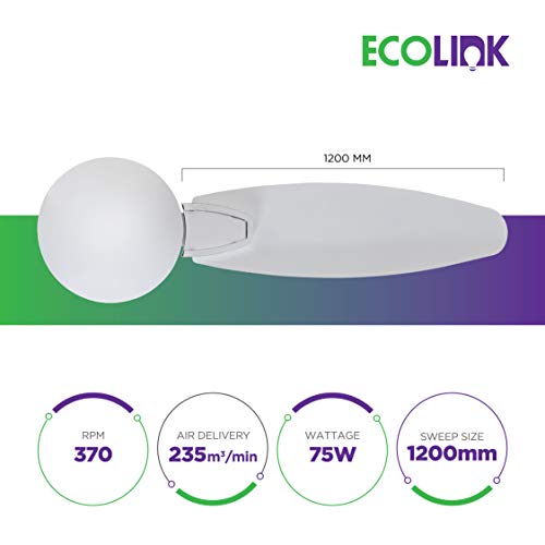Image of EcoLink Petal Premium Ceiling Fan - 1200MM (Glacier White) standard