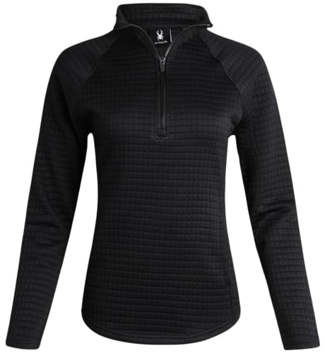 Spyder Women's Quarter Zip Active Sweatshirt - UPF 30+ Grid Fleece Long Sleeve Athletic Mock Neck Pullover Top (Sizes: S-XL) - Image 8