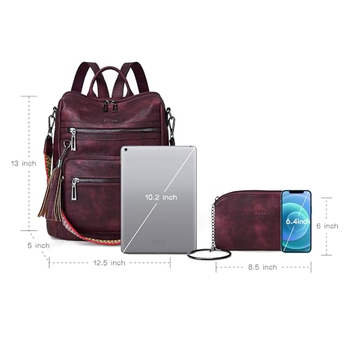 Image of Shrrie Vegan Leather Backpack Purse for Women with Adjustable Shoulder Bag