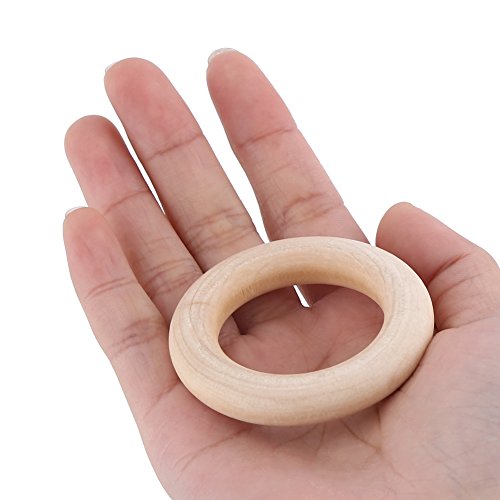 Craft Wooden Ring, Durable DIY Craft Ring Wooden Ring, 20Pcs Natural Unfinished Wood for Wedding Dec