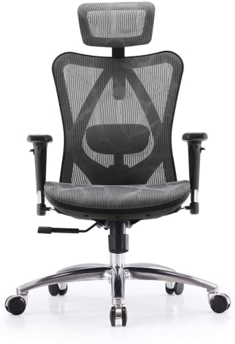 SIHOO Silla de Oficina Ergonómica, Silla de Escritorio, Respaldo Alto, Transpirable, Silla de Malla, con Reposabrazos 3D y...
