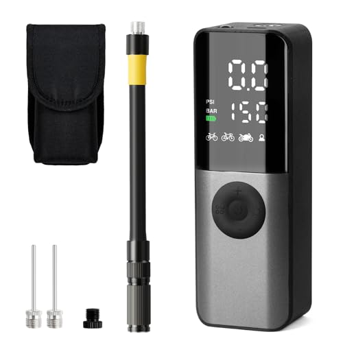 GPUTEK Bike Electric Air Pump: 150Psi Portable Bicycle Tire Pump with Digital...