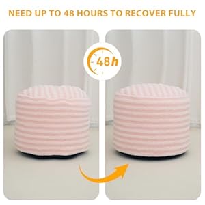 Round Pouf Ottoman Stuffed Pouf Foot Rest Stool, Floor Chair Poufs for Living Room Bedroom, Faux Fur Poufs with Foam Chunk Filling, Storage Ottoman Pouf 20 X 15 Inch Boho Poof for Couch, Pink & White Round Pouf Ottoman Stuffed Pouf Foot Rest Stool Floor Chair Poufs for Living Room Bedroom Faux Fur Poufs with Foam Chunk Filling Storage Ottoman Pouf 20 X 15 Inch Boho Poof for Couch Pink White