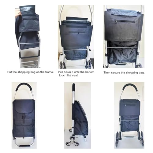 Sac de courses imperméable réutilisable 39 L en tissu Oxford robuste - 7