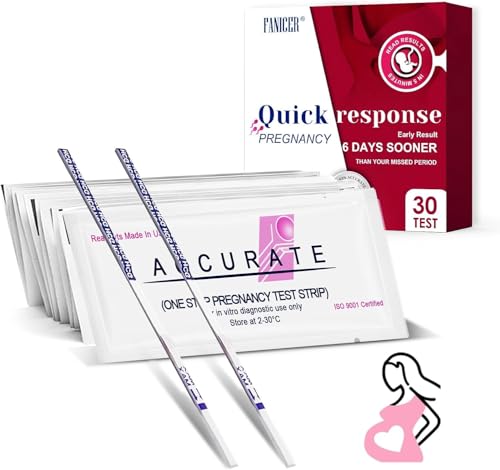 Test de Embarazo 30 Tiras, Pruebas de Embarazo Alta Sensibilidad, Detección Temprana, Prueba de Embarazo Ultratemprana y Rápida, Kit de Pruebas de Embarazo Fáciles de Usar