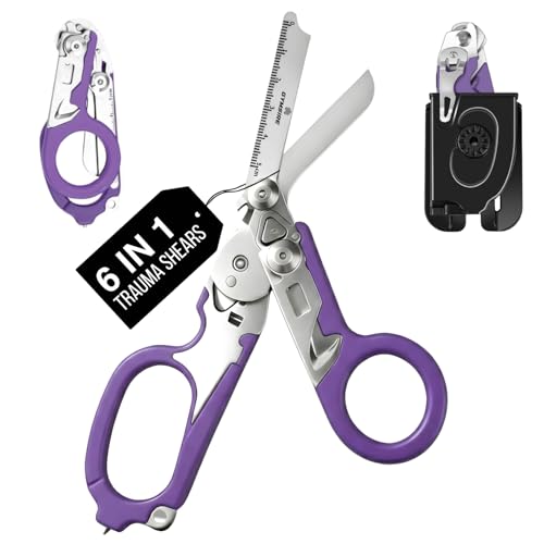Heavy Duty 6 in 1 Multifunctional Trauma Shears Foldable | Stainless Steel emergency response...