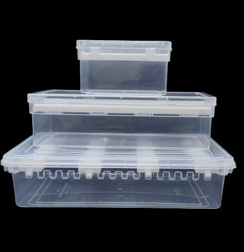 Adjustable rod Bangle Box Chudi Set Organizer Jewellery Storage Display Box for Bangles Bracelet Wrist Watch Hair Bands Scrunchies, Transparent (Set Of 3 Boxes) (4 RODS + 2 RODS + 1ROD)