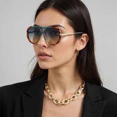 Panther Aviator Sunglasses - Double Beam Design | Vintage Retro Shades for Women | Flattering for All Face Shapes2