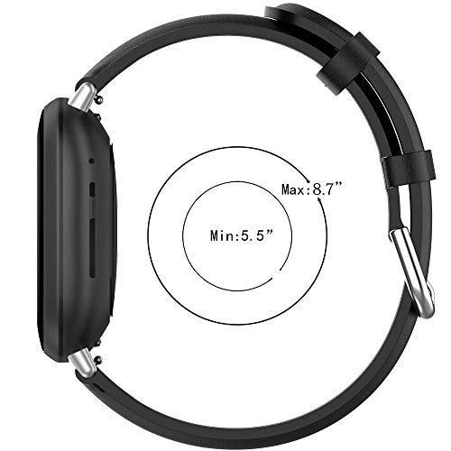 Compatível com pulseiras Fitbit Versa 3, pulseiras de couro genuíno para relógio pulseira de reposiç