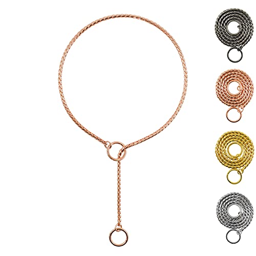 Heavy Duty Dog Choke Collar Slip Dog P Chain Snake Collar Plating Anti-Rust Dog Training Collars for Small Large Dogs Black/Gold/Silver/Rose Gold 15.5in-29.5in (15.5in, Rose Gold) Heavy Duty Dog Choke Collar Slip Dog P Chain Snake Collar Plating Anti-Rust Dog Training Collars for Small Large Dogs Black/Gold/Silver/Rose Gold 15.5in-29.5in (15.5in, Rose Gold)