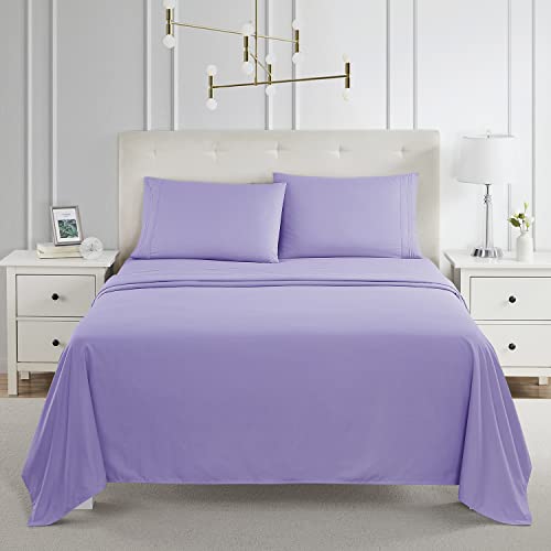 Nestl Twin Xl Sheets Set - 3 Piece Xl Twin Sheets, Double Brushed Twin Xl Sheets For Adjustable Bed, Lavender Twin Xl Sheet Set, Hotel Luxury Twin Xl Bed Sheets #TOP7