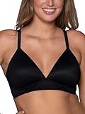 Vanity Fair Women's Effortless Bras for Everyday Wear, Buttery Soft Fabric & Lightweight Memory Foam Cups, Black Lace, 34B