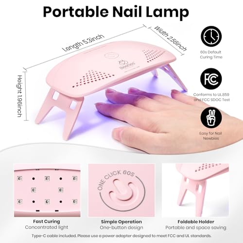 Image of Beetles 2 Colors 10ML HEMA-Free White Black Gel Nail Kit with U V Light, 6 Pcs Gel Polish Set Night and Day DIY Manicure Kit with Base &Top Coat Nail File Soak Off Home Salon Travel Gifts for Women