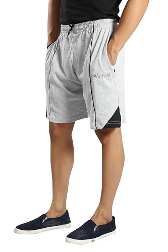 Image of Particle Men's Plus Size Hosiery Corduroy Cotton Bermuda Shorts | 230 GSM Ribbed Fabric | Big Size Casual Half Pants with Pockets for Walking, Gym & Lounge (XL-5XL)