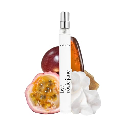 Image of By Rosie Jane Travel Perfume (Matilda) - Clean, Non-Toxic Perfumes for Women - Long-Lasting, Everyday Body Spray & Hair Perfume - Notes of Passionfruit, Sweet Meringue & Golden Musk - Vegan (10 ml)