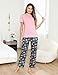 Bresdk Schlafanzug Damen Kurz Pyjama Set Baumwolle Kurzarm Lang Pyjamahose Sommer Nachtwäsche Hausanzug mit Taschen