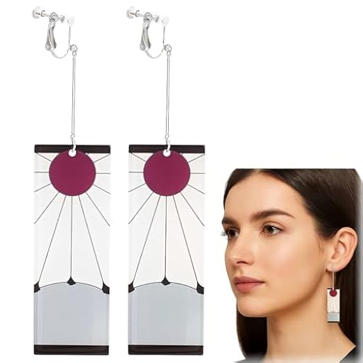 GXGM 1 par de pendientes anime 7,1 cm, gotas acrílicas unisex, accesorios cosplay niños, regalo entusiastas anime | Ya disponible en tu tienda friki favorita! En mundofriki.es!