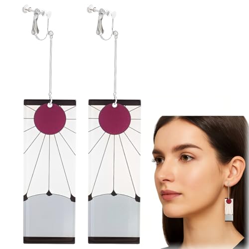 GXGM 1 par de pendientes anime 7,1 cm, gotas acrílicas unisex,