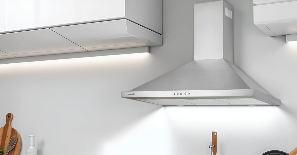 CATA Beta Pro 9000 X Campana Extractora Decorativa Trapezoidal de 90 cm, 979 m³/h, Panel Electrónico Digital, 3 Potencias, Iluminación LED, Clase A,Acero Inoxidable