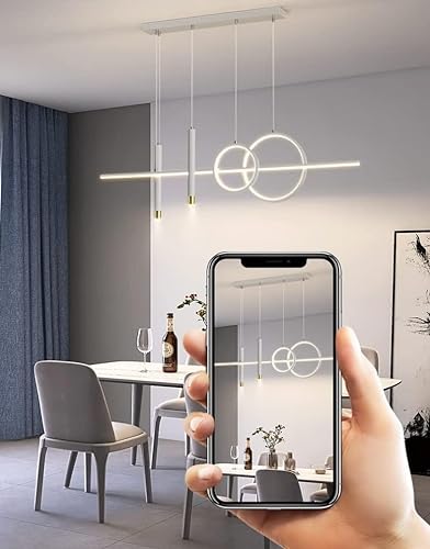 Suspension LED linéaire blanche à intensité variable pour îlot cuisine et billard