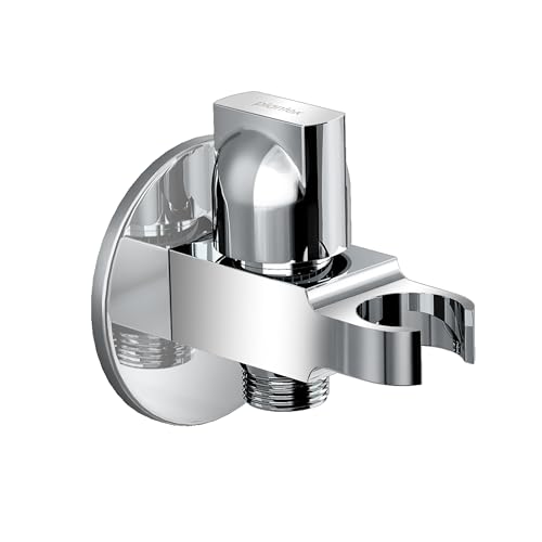 Image of Plantex 2 in 1 Angle Cock with Health faucet and Hand Shower Holder /Angle Valve for Bathroom /Hand shower Bracket /Angle Valve with Faucet Bracket /Bathroom Accessories - Pack of 1(AC22)