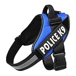 Dog K9 Police Harness Dog Vest with Hook and Loop Straps and Handle and Adjustable (Xtra Large, Light Blue)