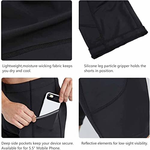 Image of JUST RIDER Gym Compression Men's Skin Tight Shorts with Mobile Pocket for Gym, Running, Cycling, Swimming, Basketball, Cricket, Yoga, Football, Tennis, Badminton & Many More Sports
