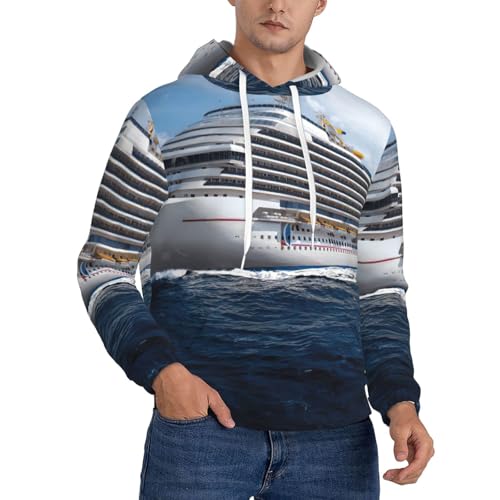 Sweat à capuche avec cordon de serrage homme, pull manches longues confort