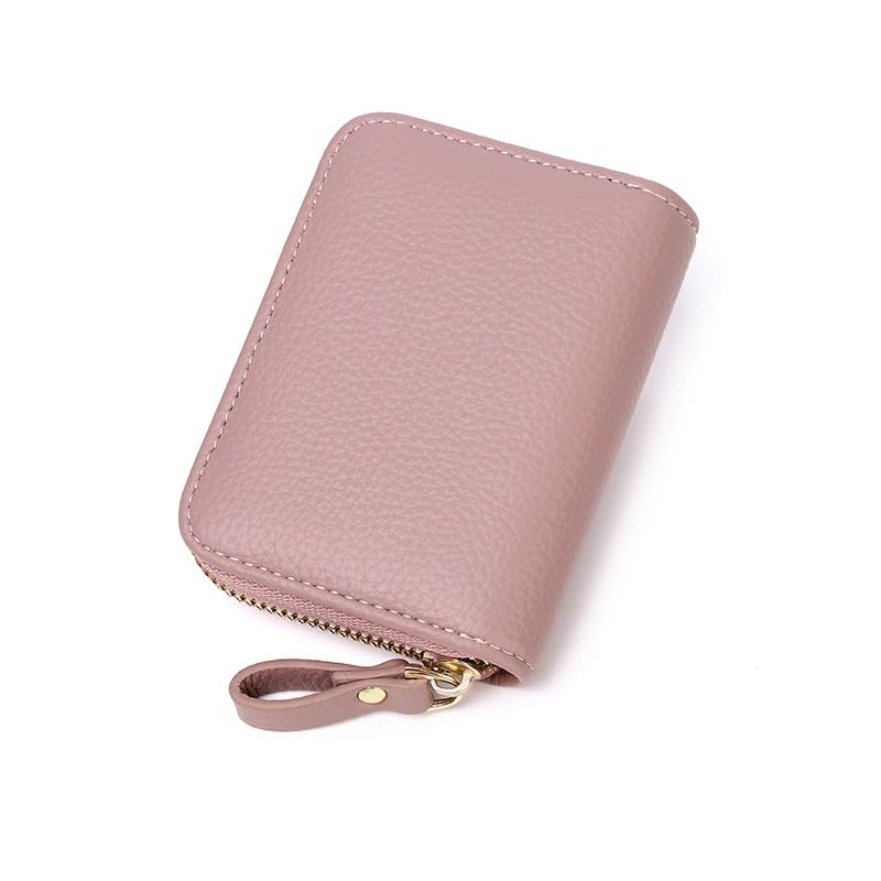 Small Wallet for Women Leather Zipper Card Case Wallet Compact Portable Leather Wallet Credit Card Holder(grey)3