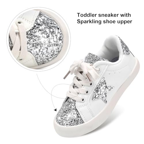 Girls Sneakers Glitter Tennis Shoes Lightweight Non-Slip Running Walking Shoes for Toddler/Little Kid/Big Kid - Image 7