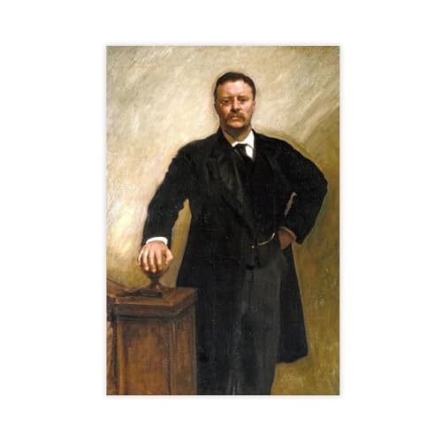 Poster Theodore Roosevelt portrait présidentiel sur toile sans cadre 30x45 cm