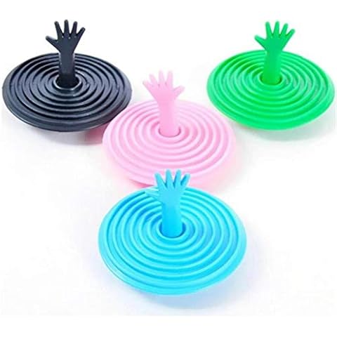 Bath Drain Stopper Plug Silicone Shower Bath Tub Cute Hand Shape Leak Proof Cup Cover Bathroom Shower Sink Drain Plug Covers Rubber Seal Lid Cap Green Cover
