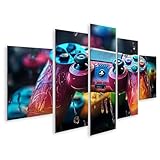 islandburner Prime Bild auf Leinwand Farbenfroher Spielcontroller im Regen für Spielzimmer Gamers Elektronikgeschäft Bilder Wandbilder Poster