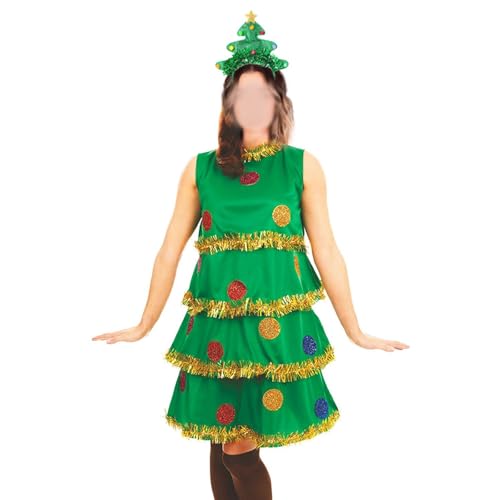 Ensemble Noël vert femme pour déguisement arbre festif cosplay 5 pièces
